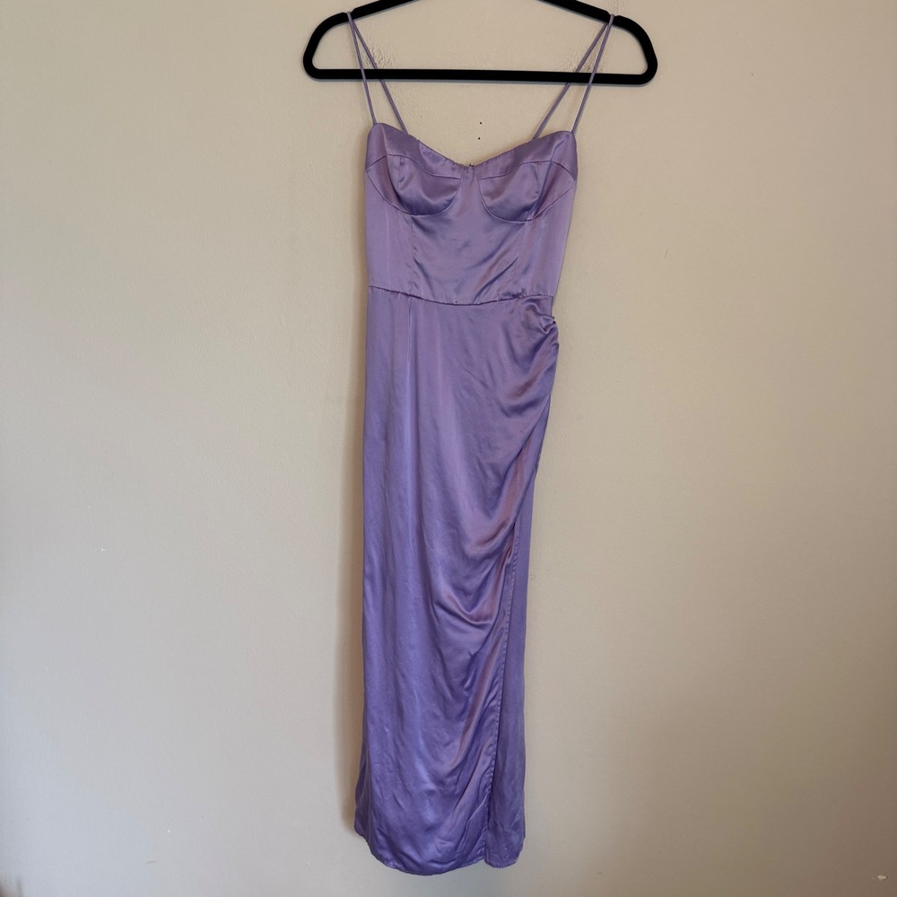 Reformation Marguerite Silk Midi dress 0 lilac purple cocktail wedding feminine - Picture 3 of 8